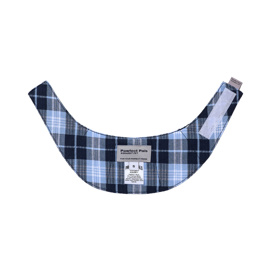 비에스래빗 펫 넥 카라 체크 블루(Bsrabbit Pet Neck Collar Check Blue) - 2