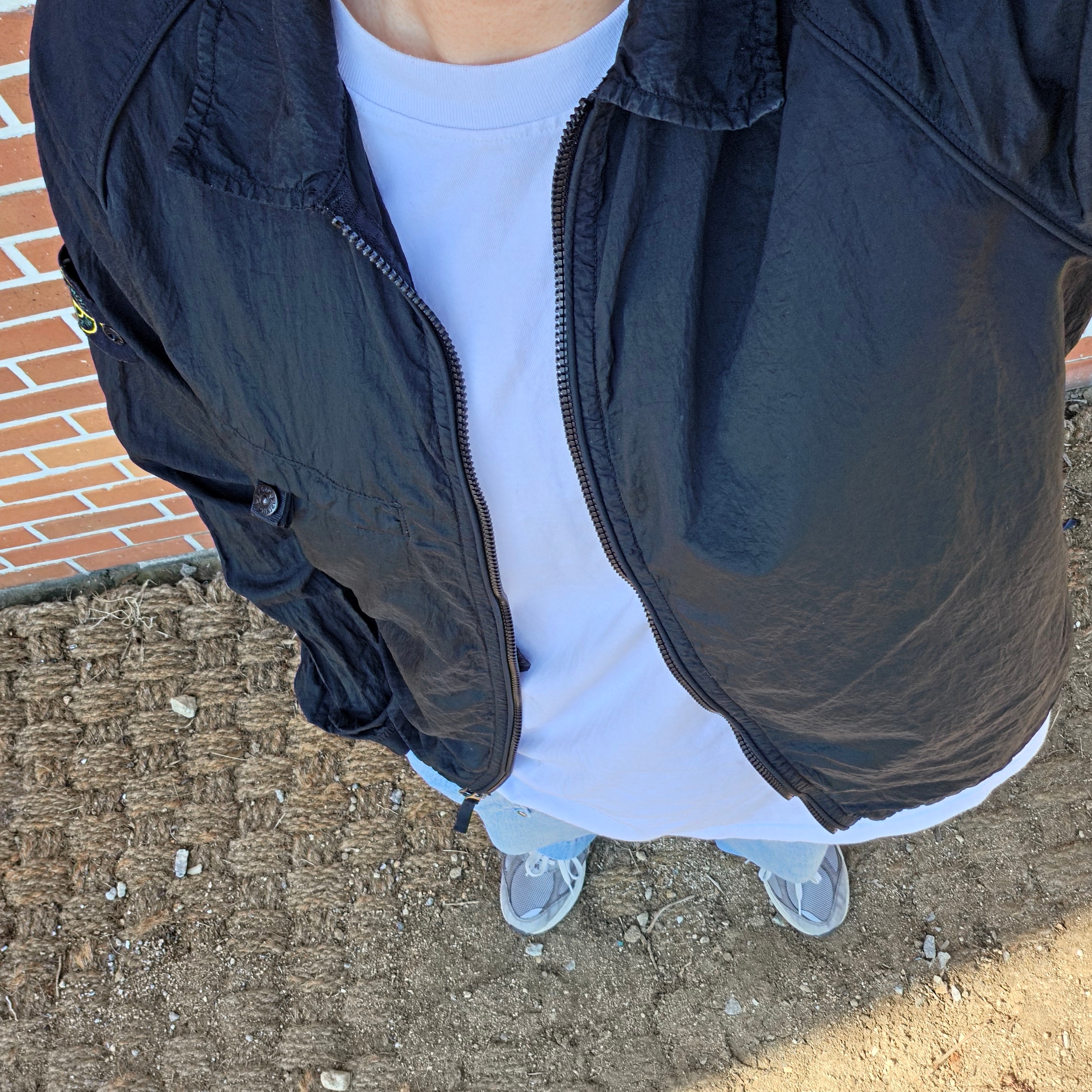 Stone Island 12321 Nylon Metal Garment Dyed Packable Overshirt Black - 22SS 착용 스타일 - 1