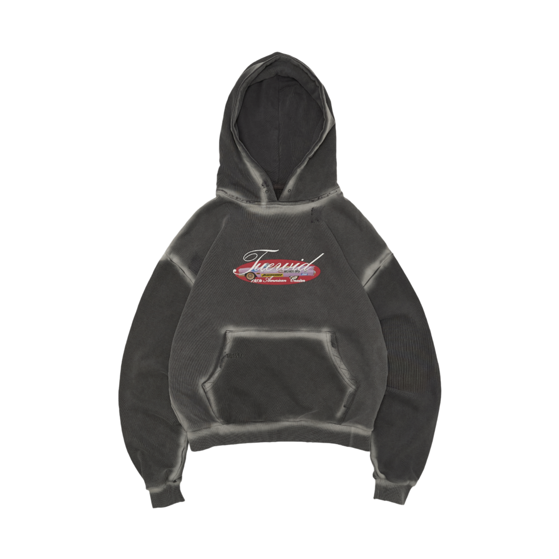 투위드 크롭 후디 워시드 페퍼콘(Tuewid Croped Hoodie In Washed Peppercorn)