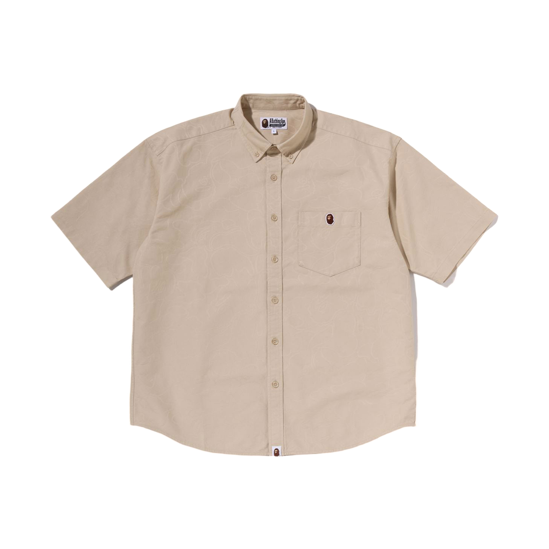 - BAPE One Point Line Camo Jacquard Oxford S/S Shirt Beige