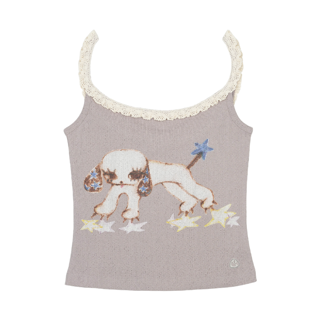 코이세이오 빈티지 퍼피 레이스 슬리브리스 라이트 퍼플(COYSEIO Vintage Puppy Lace Sleeveless Light Purple)