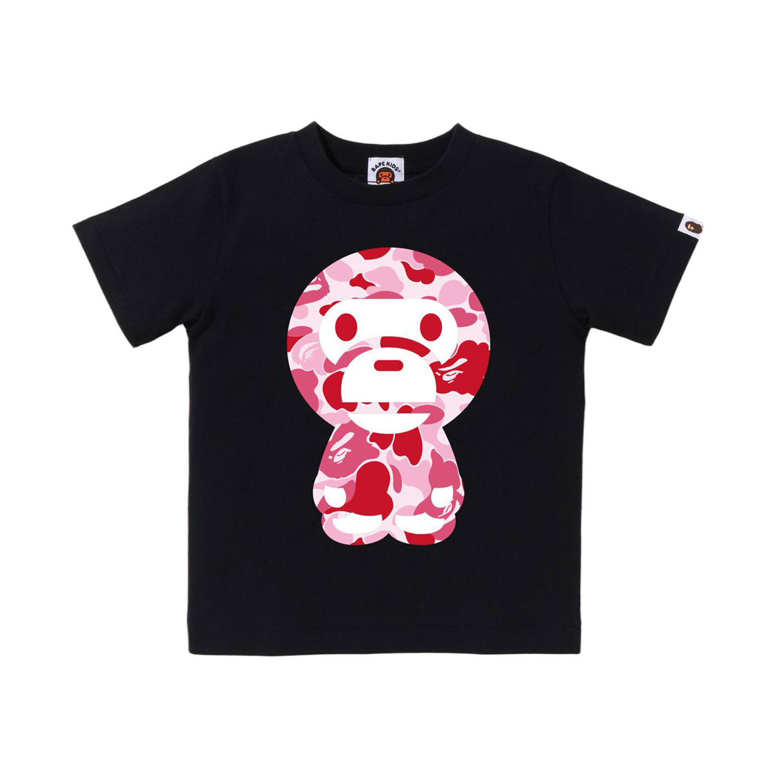 - (Kids) BAPE ABC Camo Big Baby Milo T-Shirt Black Pink