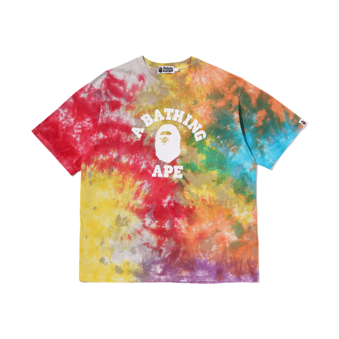 - BAPE Tie Dye College Relaxed Fit T-Shirt Multi