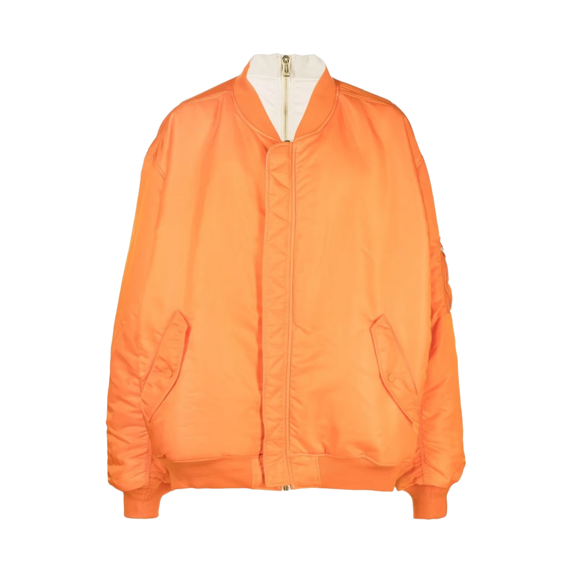 베트멍 x 알파 인더스트리 MA-1 더블 지퍼 리버시블 봄버 자켓 크림(Vetements x Alpha Industries MA-1 Double Zip Reversible Bomber Jacket Cream)