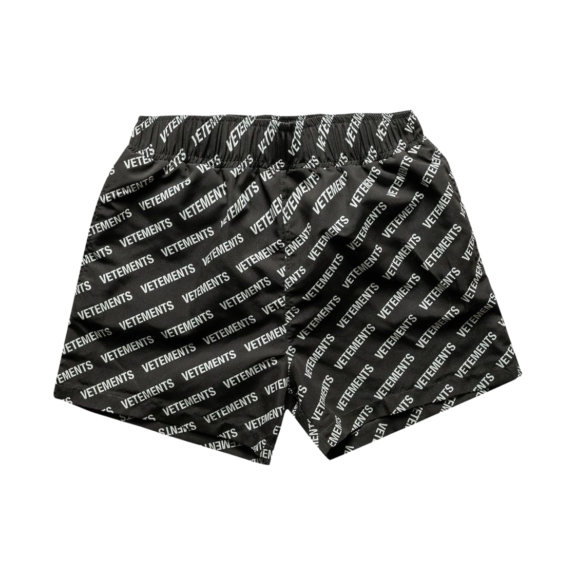 베트멍 로고 스윔 쇼츠 블랙 화이트(Vetements Logo Swim Shorts Black White)