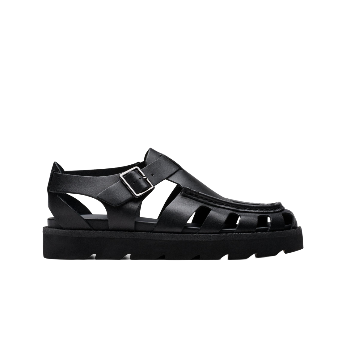 261-80755 Clarks Meare Buckle Black Leather