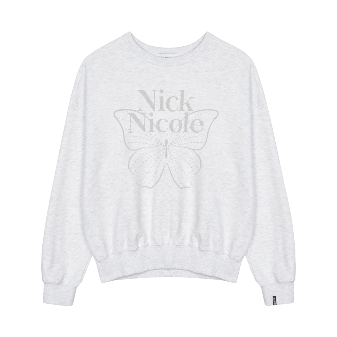 NWK1TS021_MGS NICK&NICOLE Butterfly Signature Sweatshirt Melange Silver
