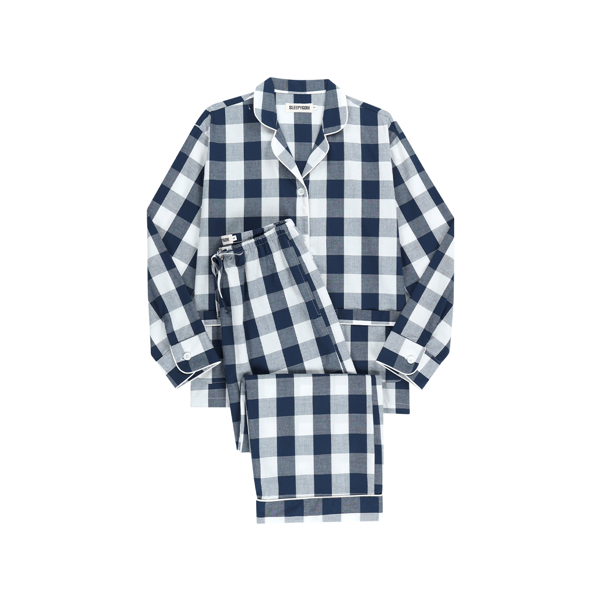 슬리피곰 미드나잇 깅엄 파자마 세트(Sleepygom Midnight gingham pajama set) - 1