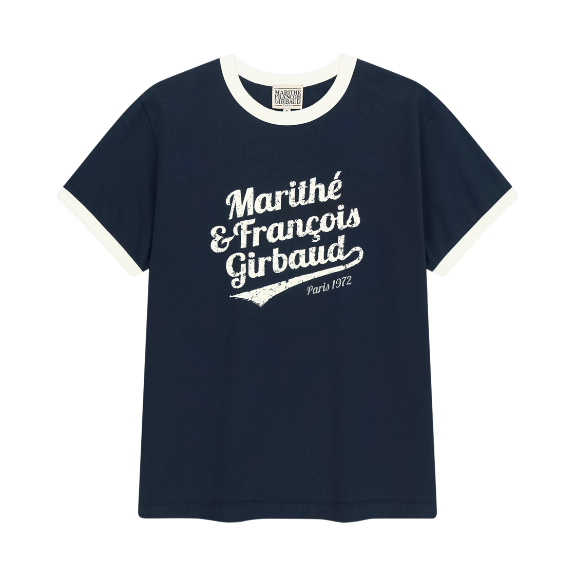 마리떼 프랑소와 저버 빈티지 로고 링거 티셔츠 네이비(Marithe Francois Girbaud Vintage Logo Ringer T-Shirt Navy)