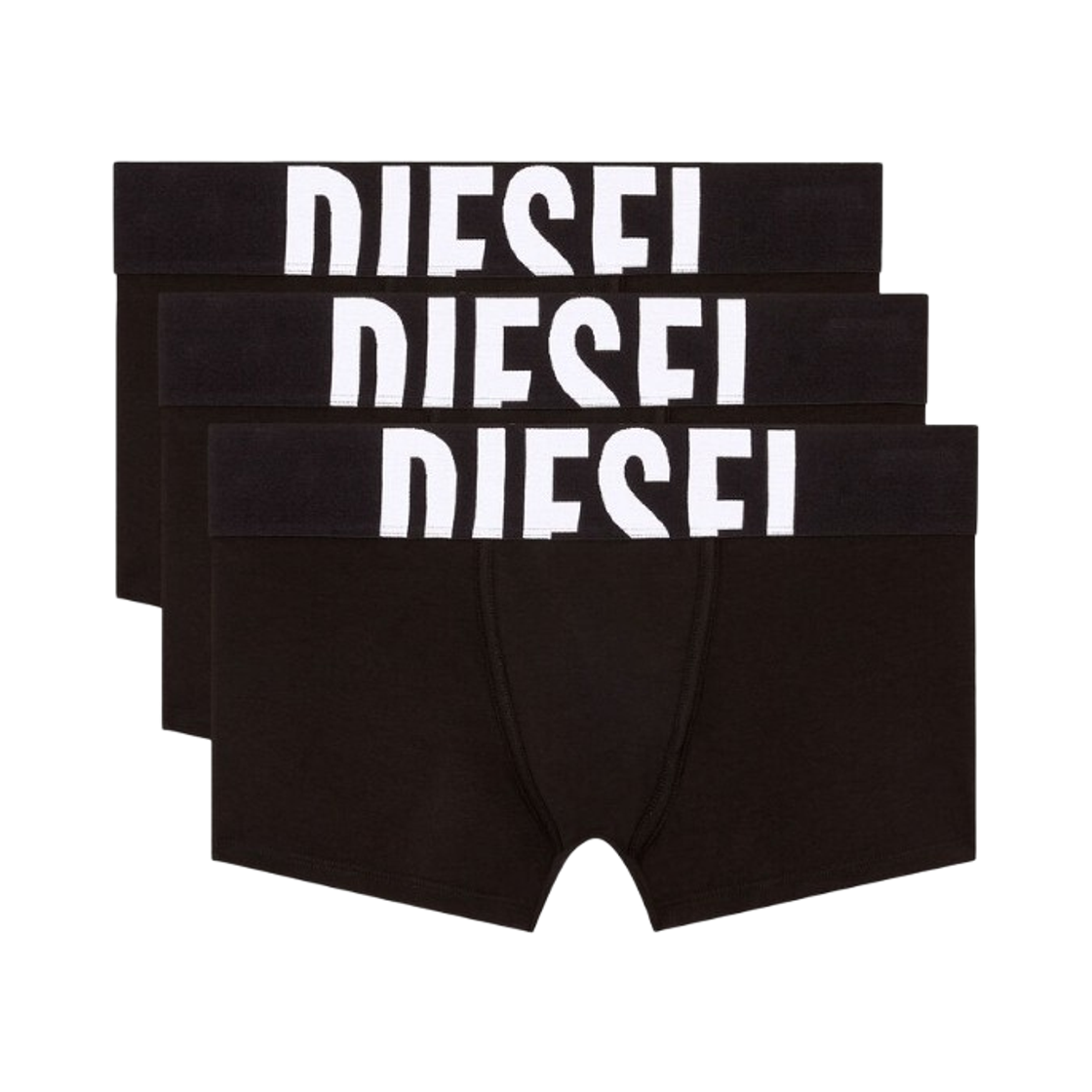 디젤 스트레치 코튼 복서 브리프 블랙 (3개입)(Diesel Boxer Briefs in Stretch Cotton Black (3 Pack)) - 1