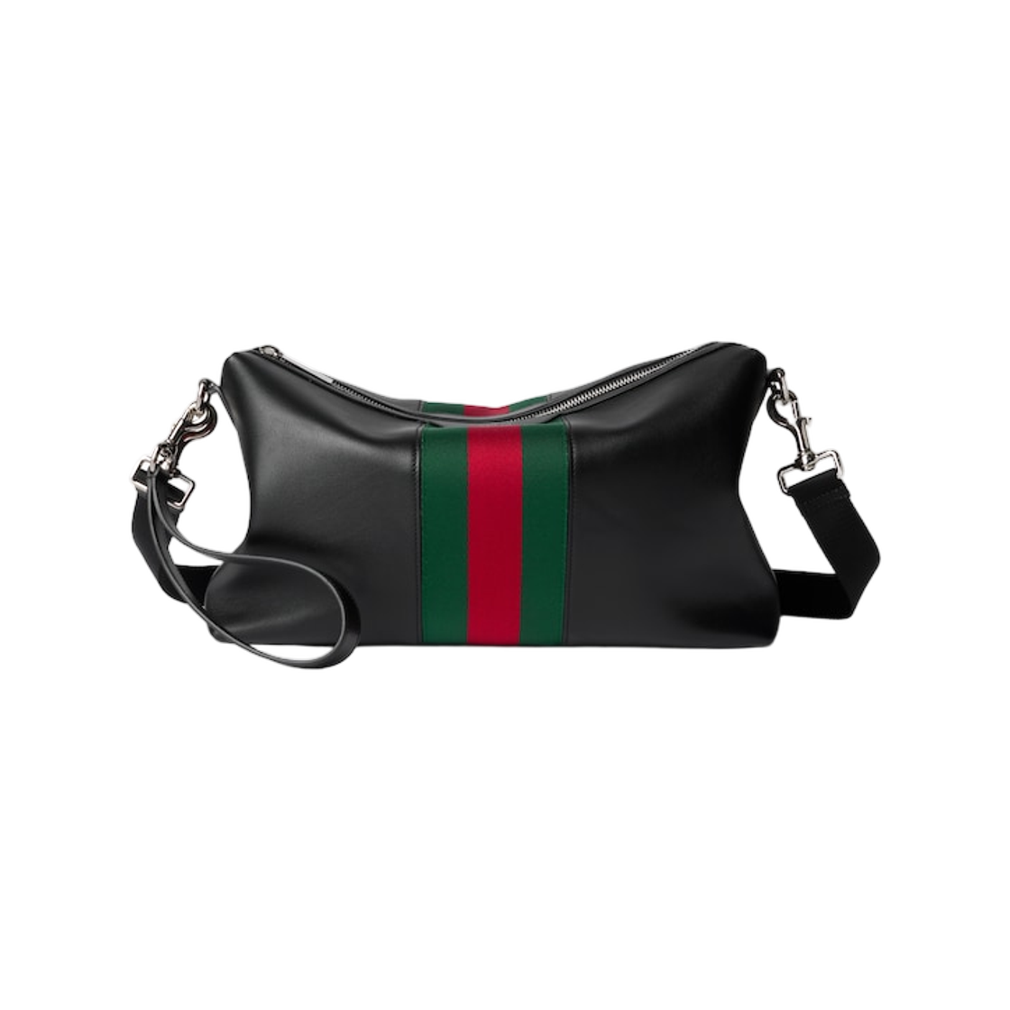 A002KX-AAGVM-1057 Gucci Mega Web Trademark Medium Crossbody Bag Black