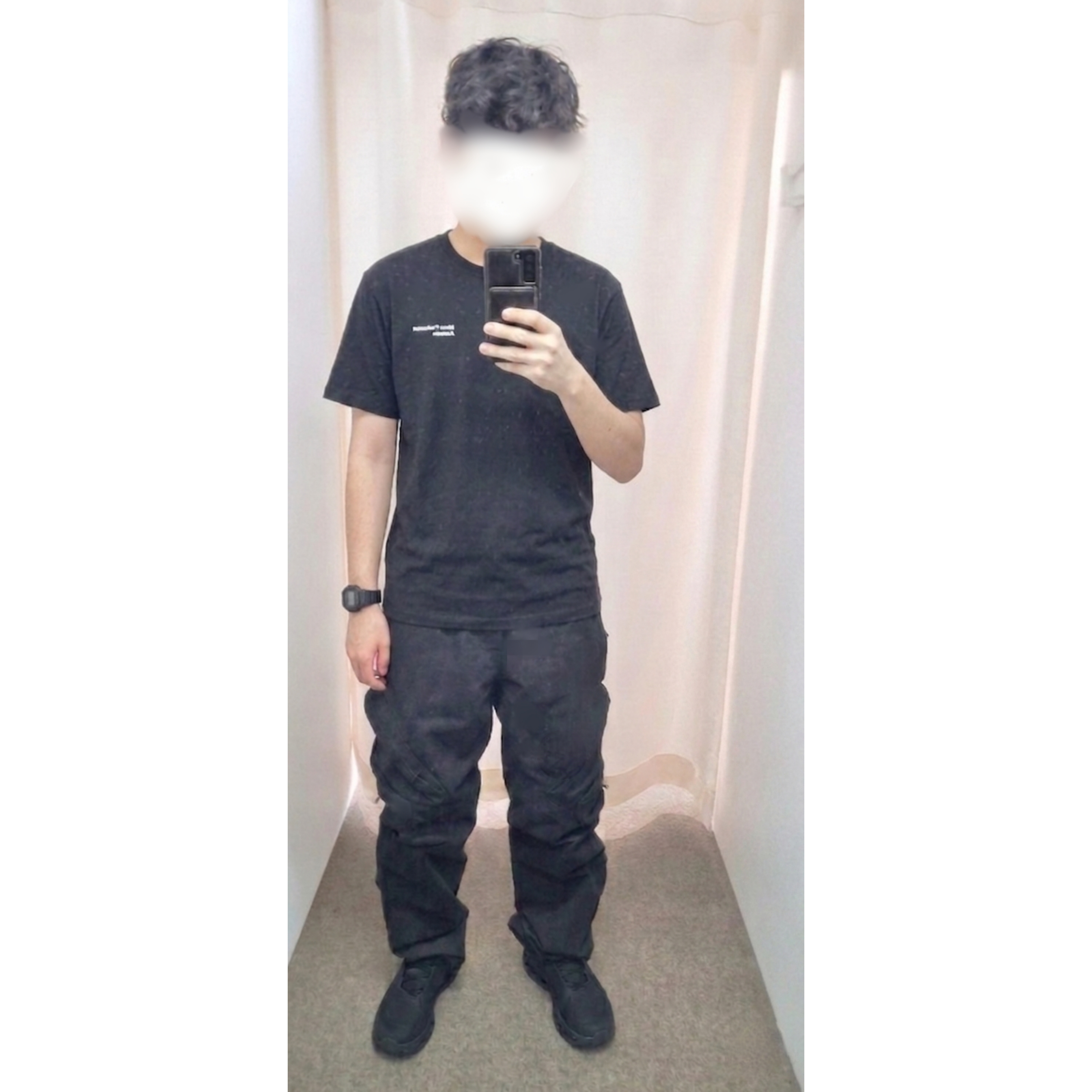 On Running x Post Archive Faction (Paf) Cloudmonster 2 Black Magnet, Post Archive Faction (Paf) 7.0 Trousers Center Black 착용 스타일 - 1