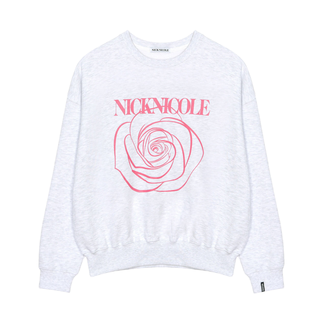 N_SS NICK&NICOLE Nicole Rose Printing Sweatshirt Melange Pink
