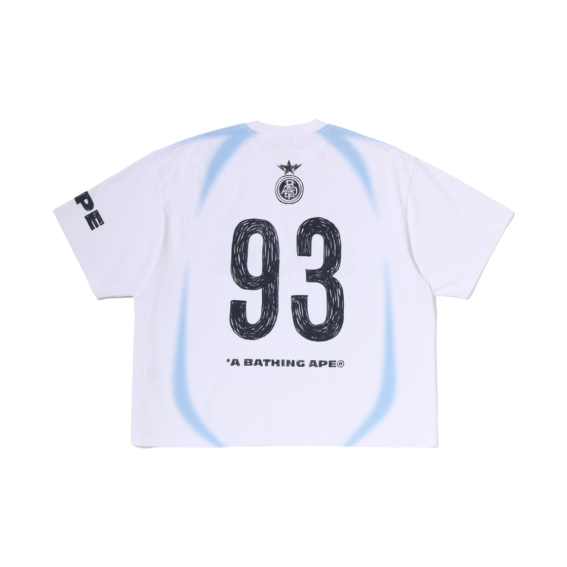 베이프 헤비 워시 핸드 드로우 풋볼 멀티 로고 릴렉스드 핏 티셔츠 화이트(BAPE Heavy Wash Hand Draw Football Multi Logo Relaxed Fit T-Shirt White) - 2