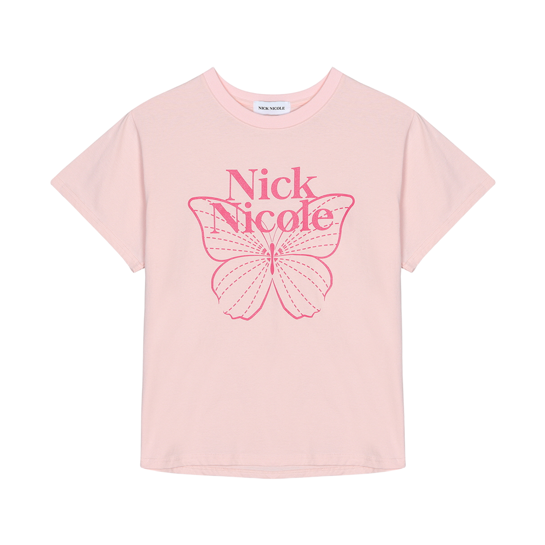 N_SS NICK&NICOLE Big Butterfly Sleeve Top Pink Magenta