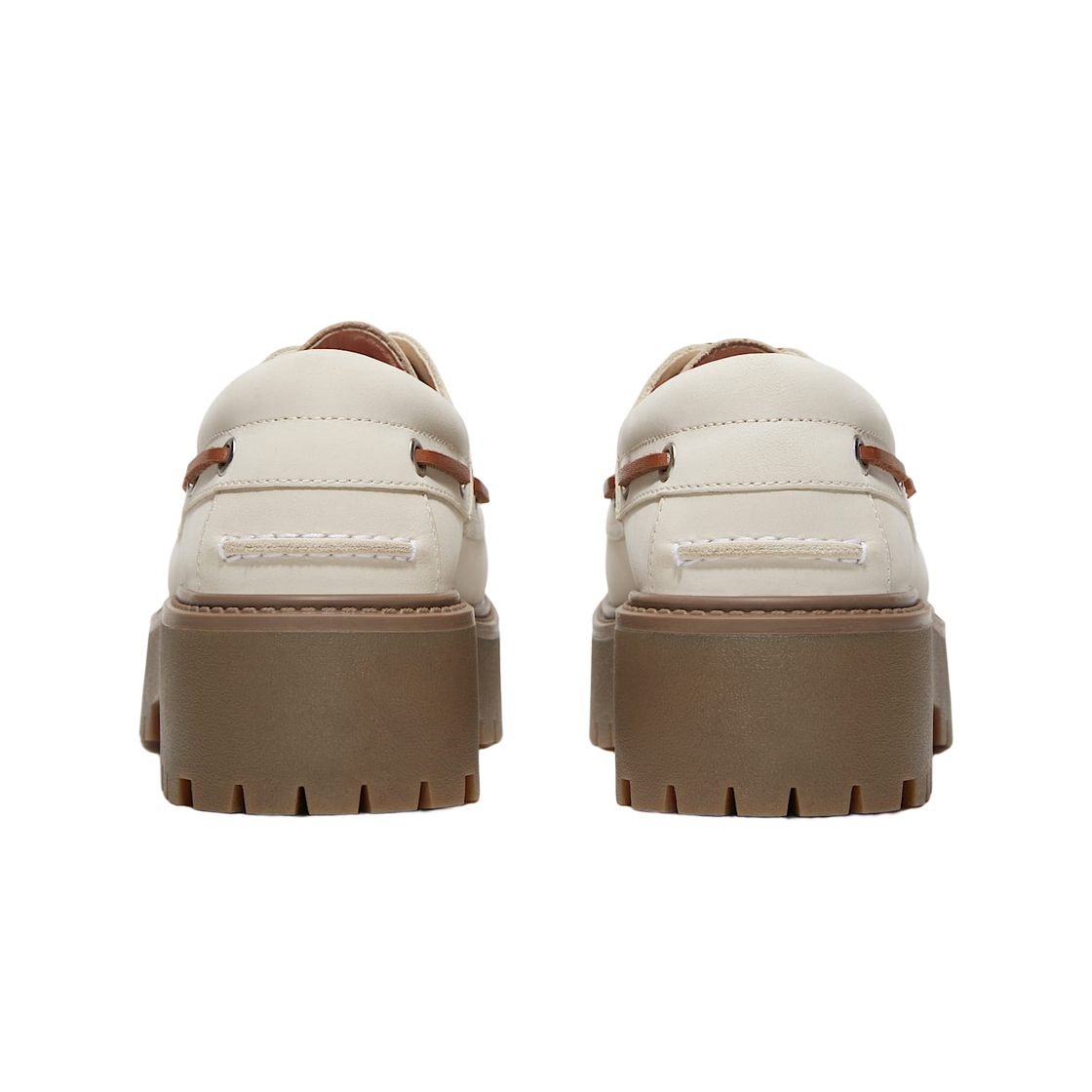 (W) 팀버랜드 스톤 스트릿 플랫폼 보트 슈즈 오프 화이트 누벅 - 와이드((W) Timberland Stone Street Platform Boat Shoes Off White Nubuck - Wide) - 3