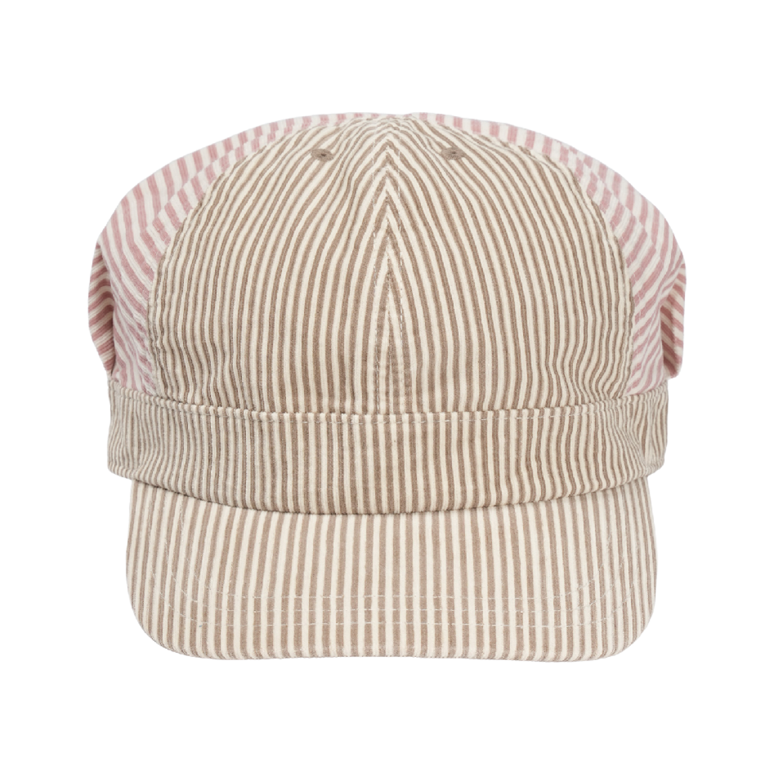 CY26HSACCA001 COYSEIO Striped Pintuck Puff Cap Pink
