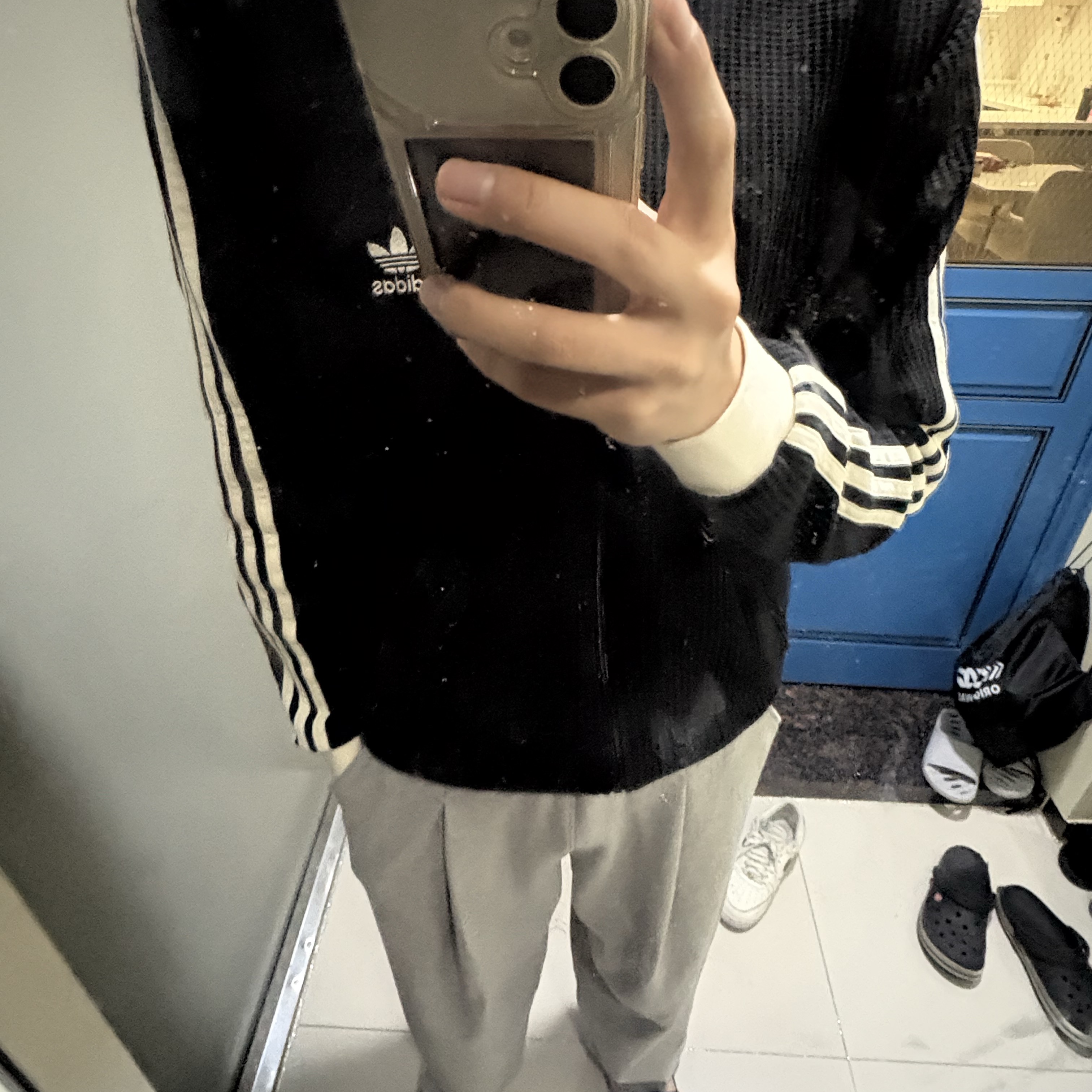 Adidas Waffle Beckenbauer Track Top Black - KR Sizing 착용 스타일