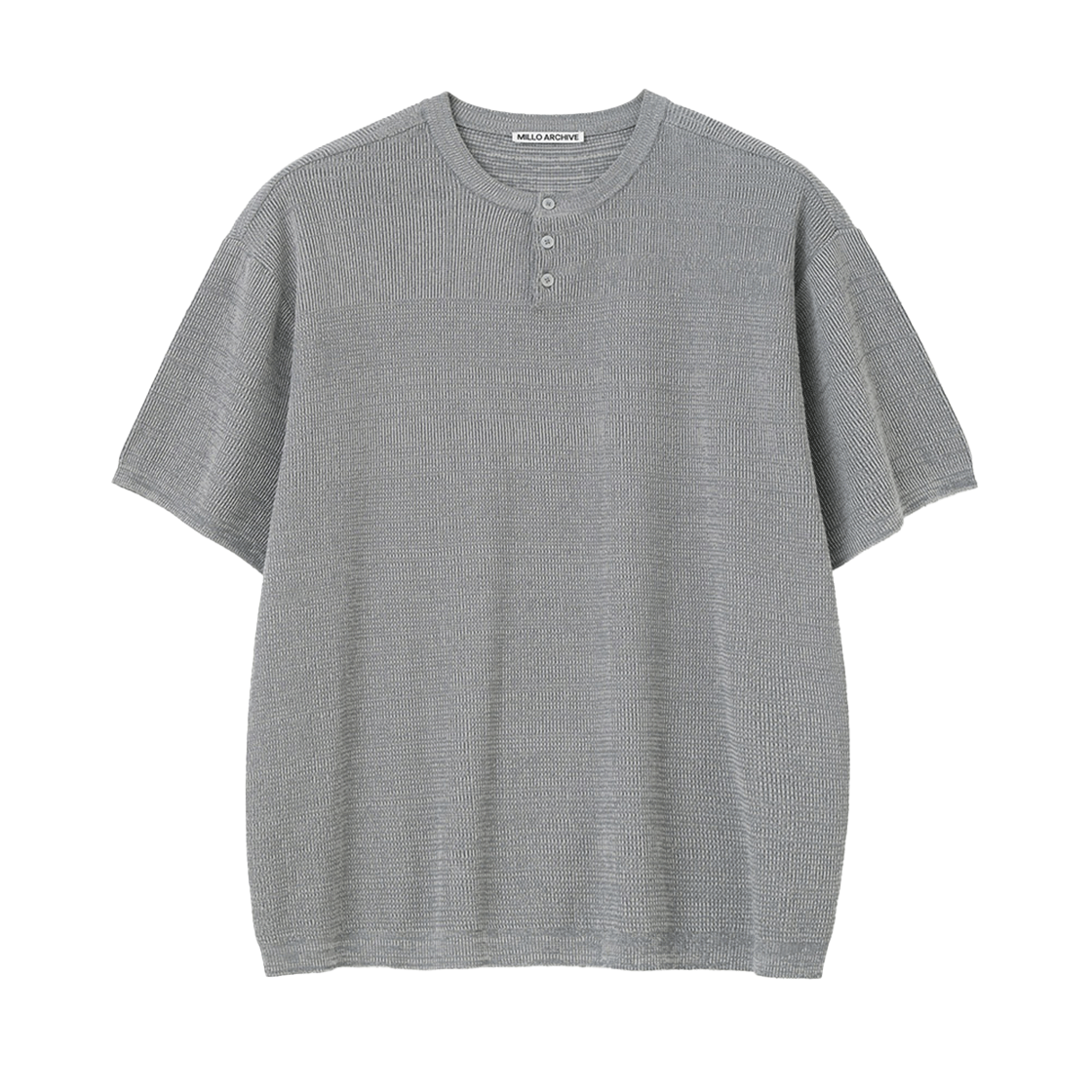 밀로 아카이브 사일로 하프 헨리넥 니트 그레이(Millo Archive Silo Half Henley Neck Knit Gray)