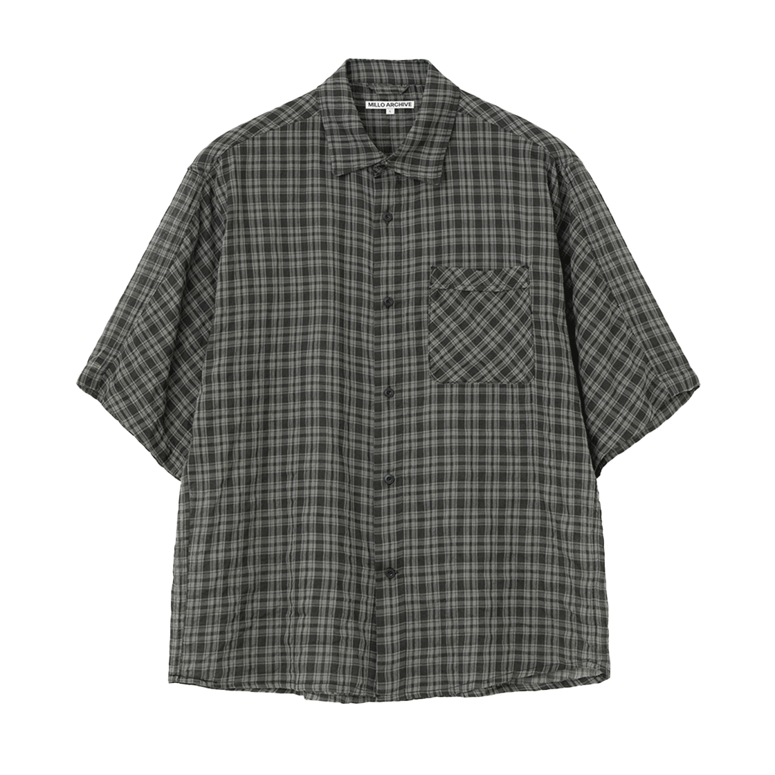 밀로 아카이브 파인 하프 셔츠 카키 그레이(Millo Archive Fine Half Shirt Khaki Gray)