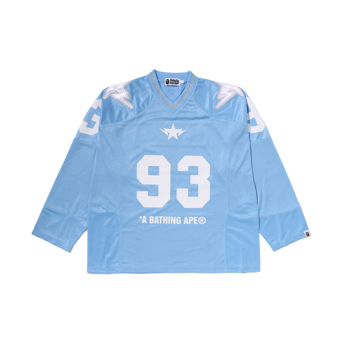 베이프 라인 카모 멀티 로고 크롭 핏 풋볼 저지 삭스(BAPE Line Camo Multi Logo Cropped Fit Football Jersey Sax) - 1