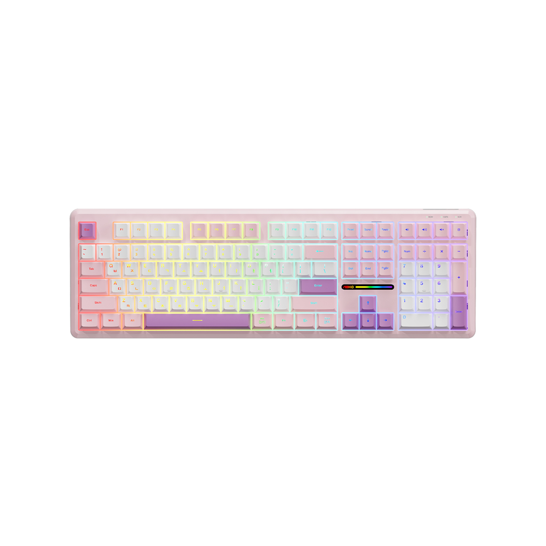 앱코 AMK108 저소음 RGB LED 이중사출 키캡 오피스 멤브레인 게이밍키보드(ABKO AMK108 Low Noise RGB LED Dual Injection Keycap Office Membrane Gaming Keyboard) - 4