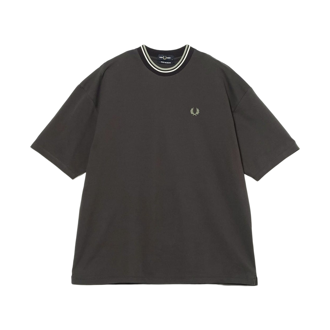 - Fred Perry x Beams Oversized Tipped Pique T-Shirt Anchor Grey