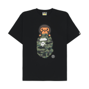 BAPE 1st Camo Milo on Ape Head T-Shirt Black Green