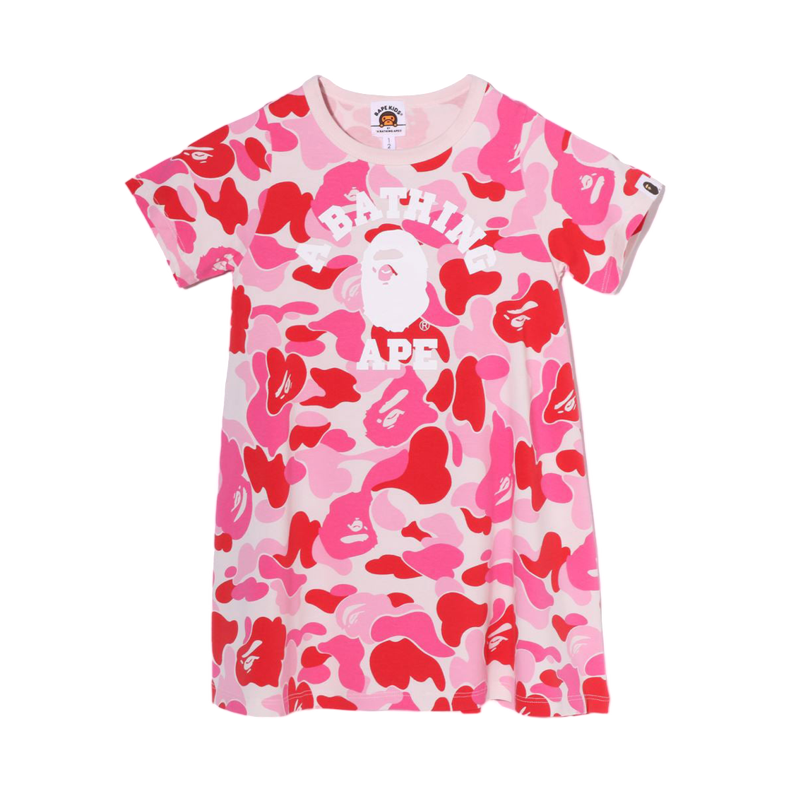 (키즈) 베이프 ABC 카모 컬리지 드레스 핑크((Kids) BAPE ABC Camo College Dress Pink)