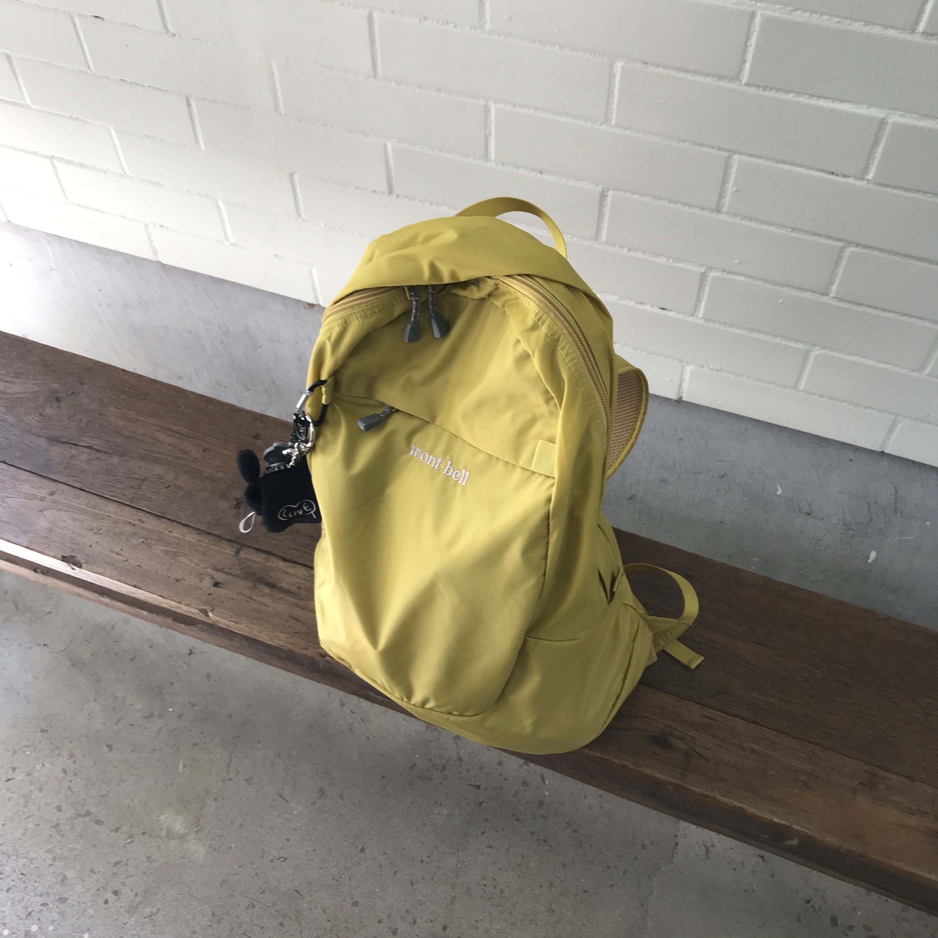 Montbell Pocketable Daypack 15 Yellow 착용 스타일