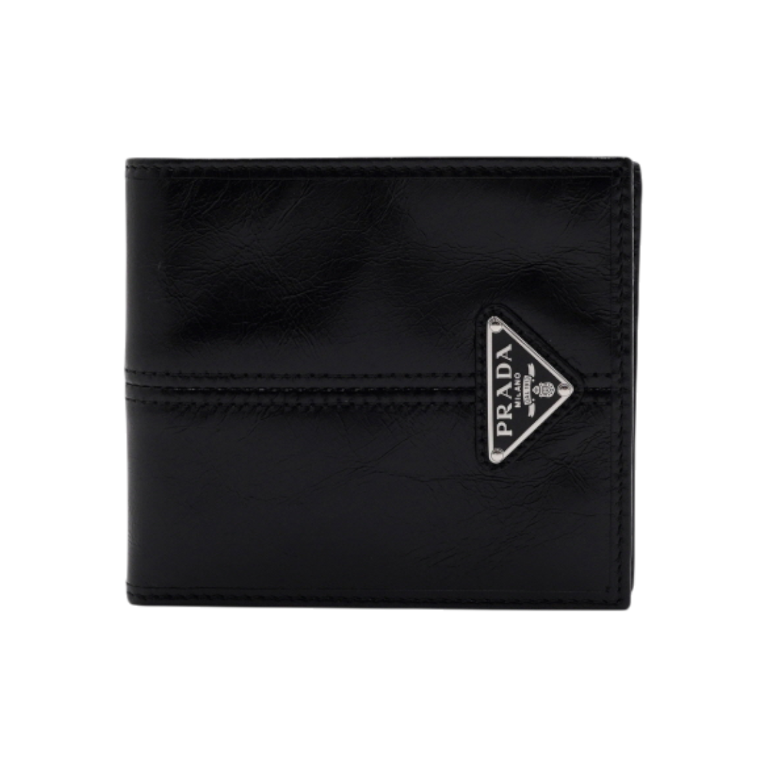 IT23HCPG93NR Prada Black Leather Triangle Logo Wallet