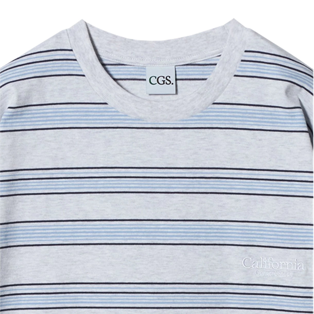 캘리포니아 제너럴 스토어 오가닉 코튼 보더 크루 넥 롱 슬리브 라이트 그레이 - 26FW(California General Store Organic Cotton Border Crew Neck Long Sleeve Light Gray - 26FW) - 2