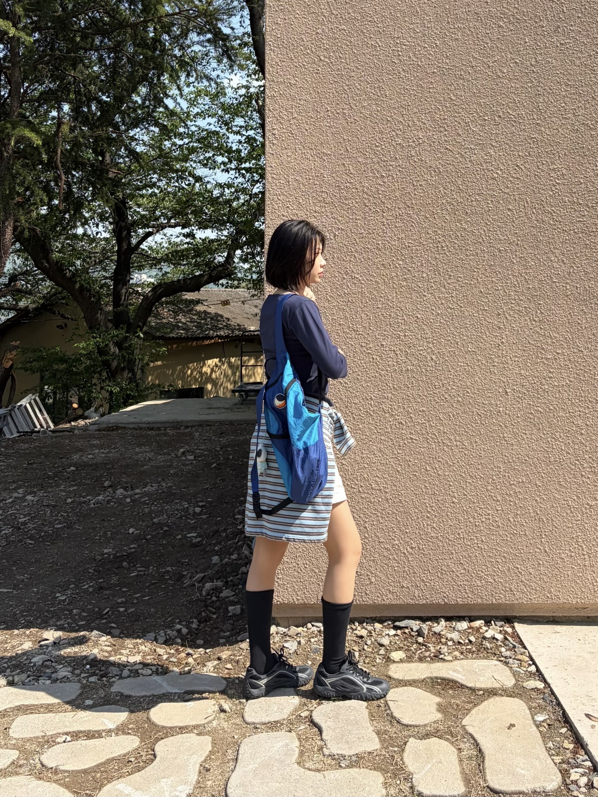 Fila Echappe MS Black, Ticket to the Moon Mini Backpack Royal Blue Aqua (15L) 착용 스타일