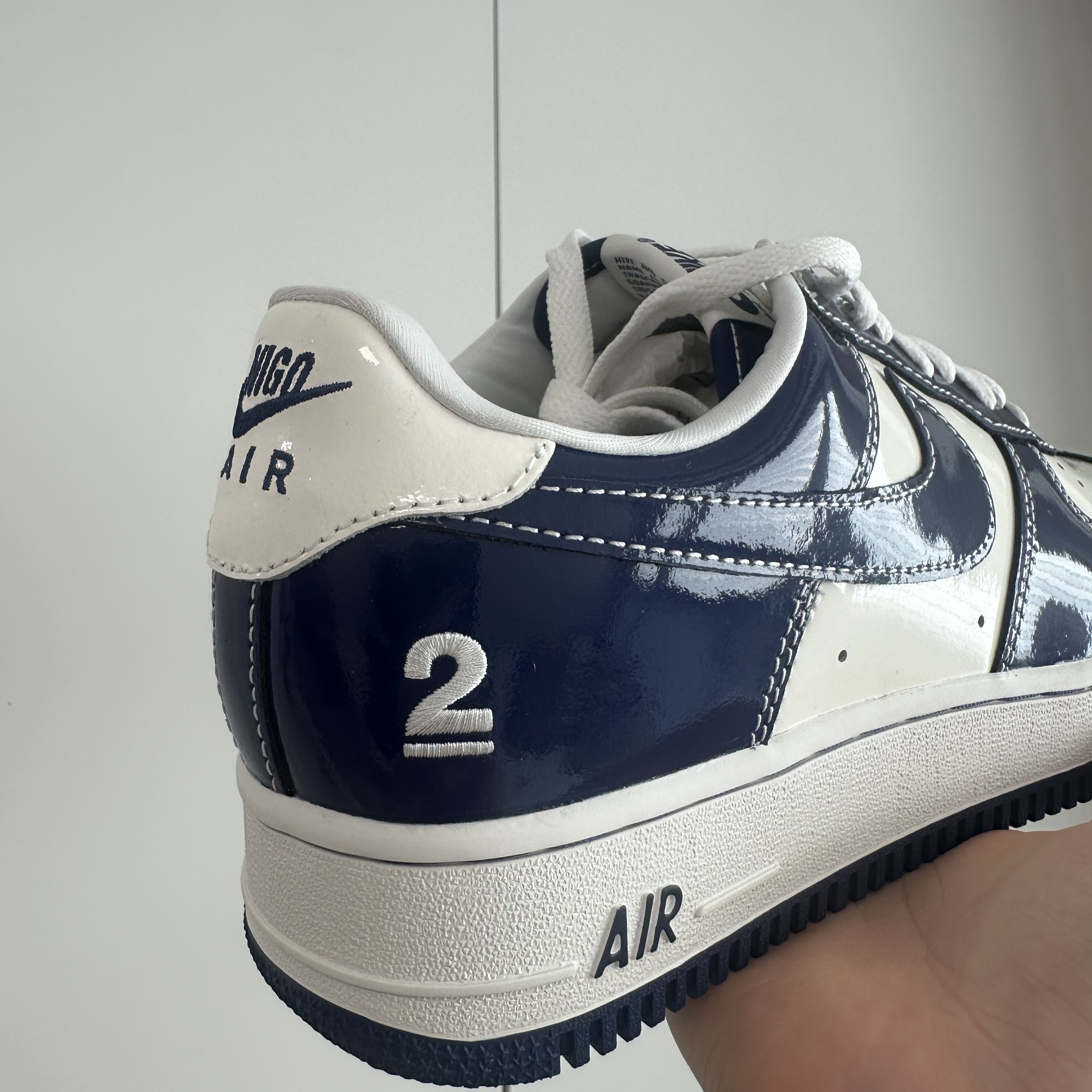 Nike x Nigo Air Force 1 Low Sail Loyal Blue 착용 스타일 - 1