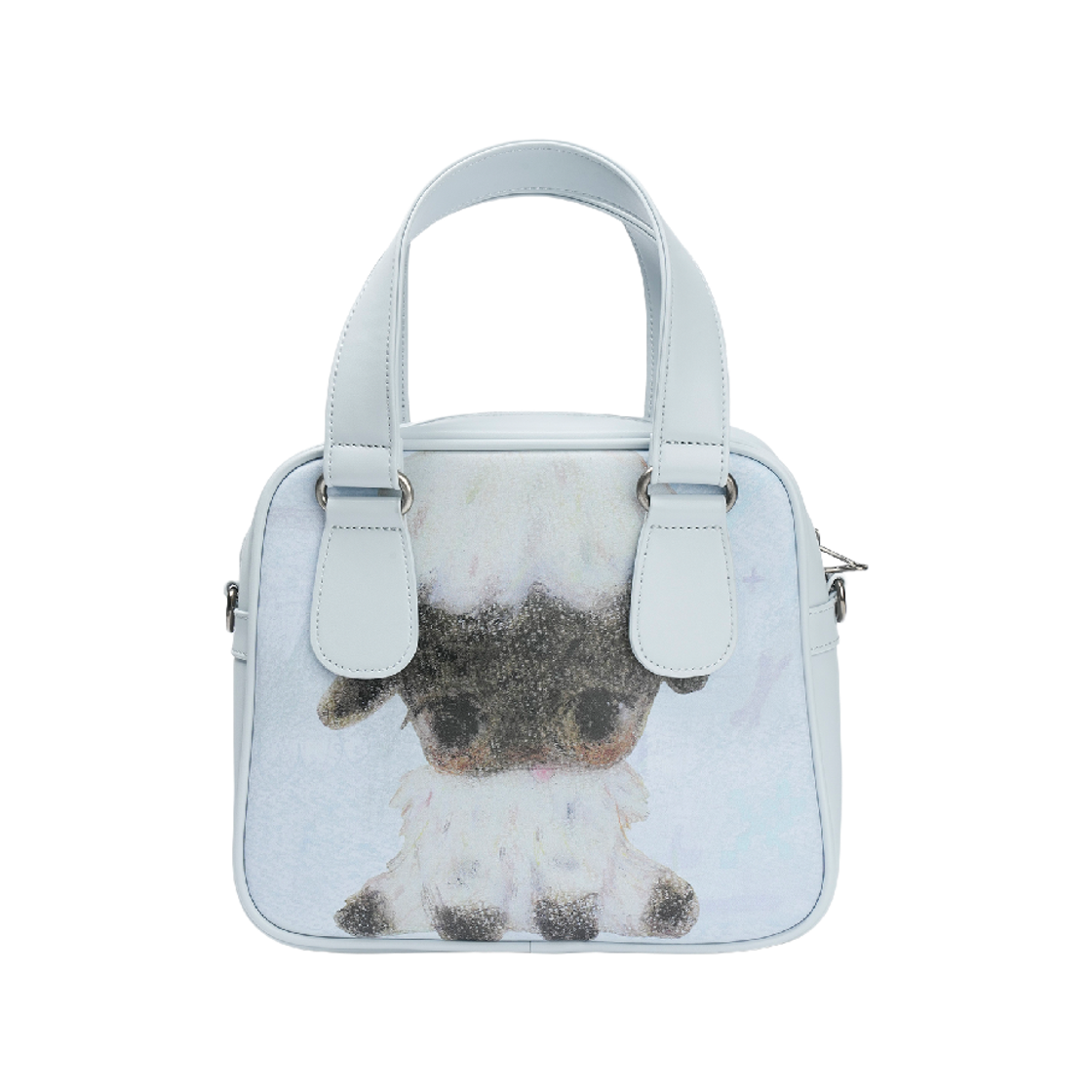 코이세이오 빈티지 쉽 그래픽 토트백 파스텔 블루(COYSEIO Vintage Sheep Graphic Tote Bag Pastel Blue)