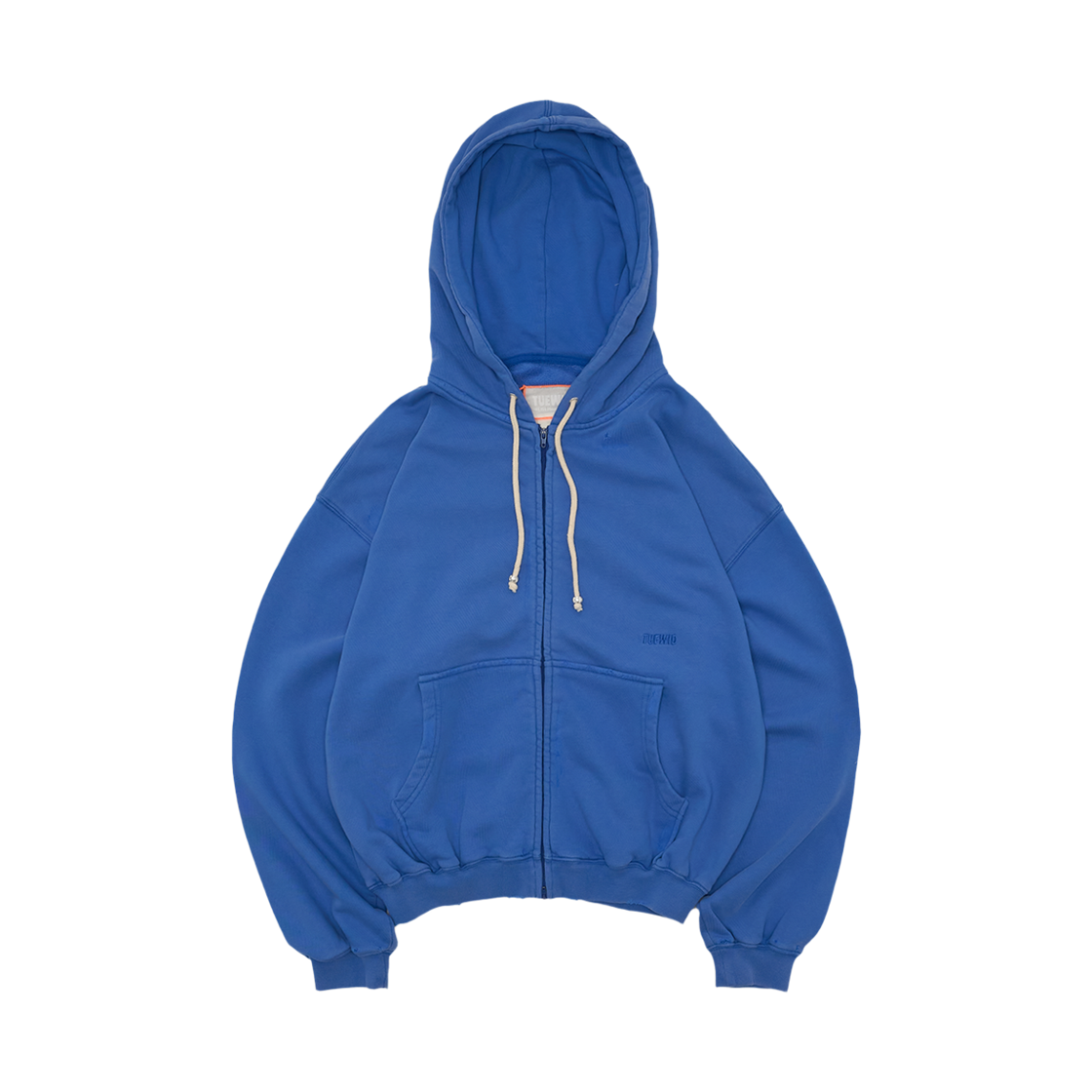 twdkr04 Tuewid Classic Embroidery Set Up Zip Up In Cerulean Blue