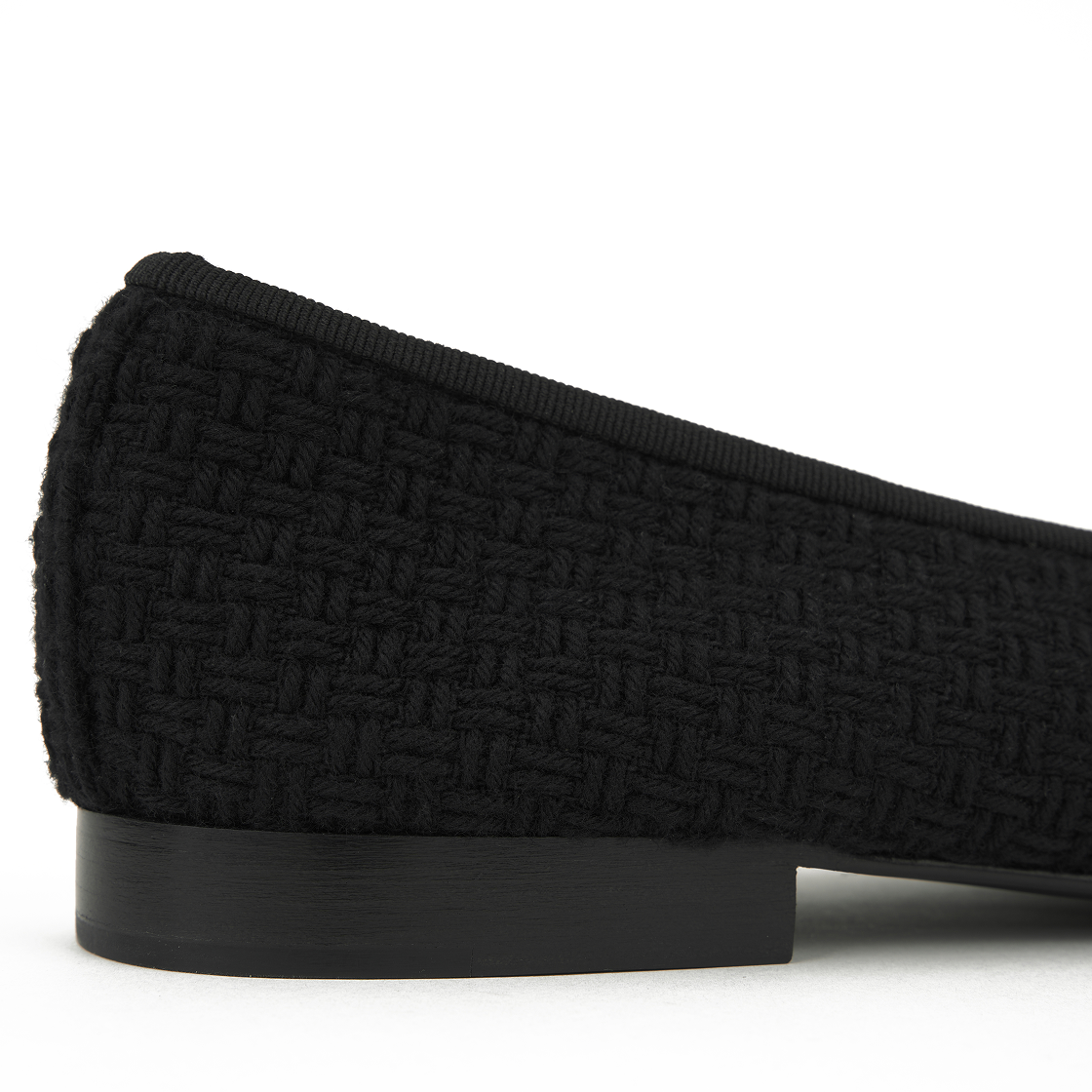 (W) 샤넬 발레리나 플랫 울 트위드 그로그랭 & 블랙((W) Chanel Ballerina Flat Wool Tweed Grosgrain & Black) - 8