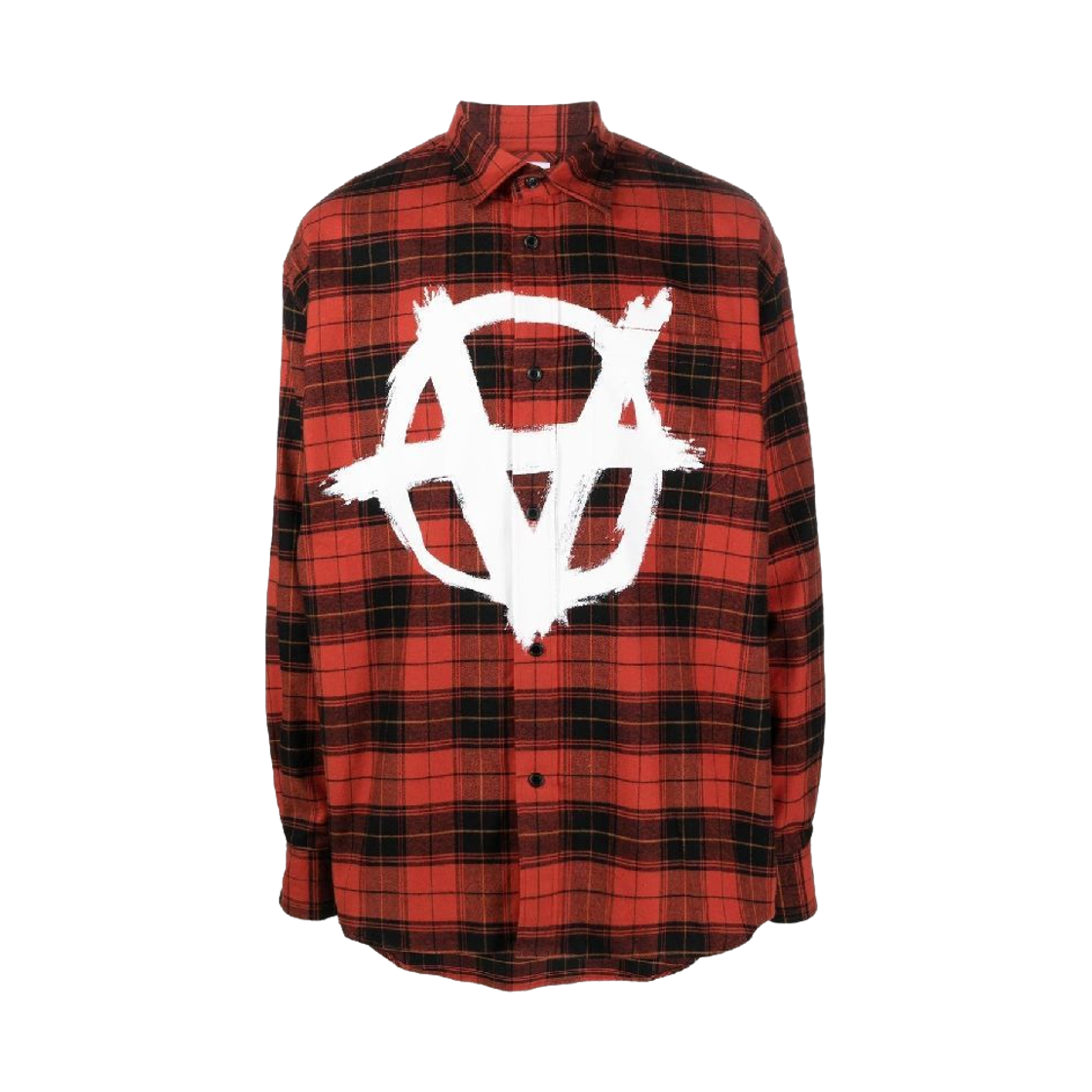 베트멍 아나키 로고 플란넬 셔츠 레드 체크(Vetements Anarchy Logo Flannel Shirt Red Check)