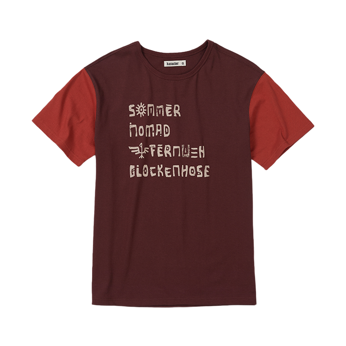 카락터 글리프 하프 티셔츠 클레이 버건디(Karactor Glyph Half T-Shirts Clay Burgundy)