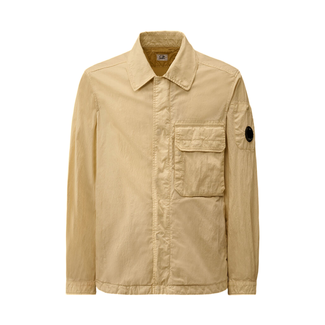20CMOS160A110543D114 C.P. Company 50 Fili Wax Zipped Lens Overshirt Frozen Dew White - 26SS