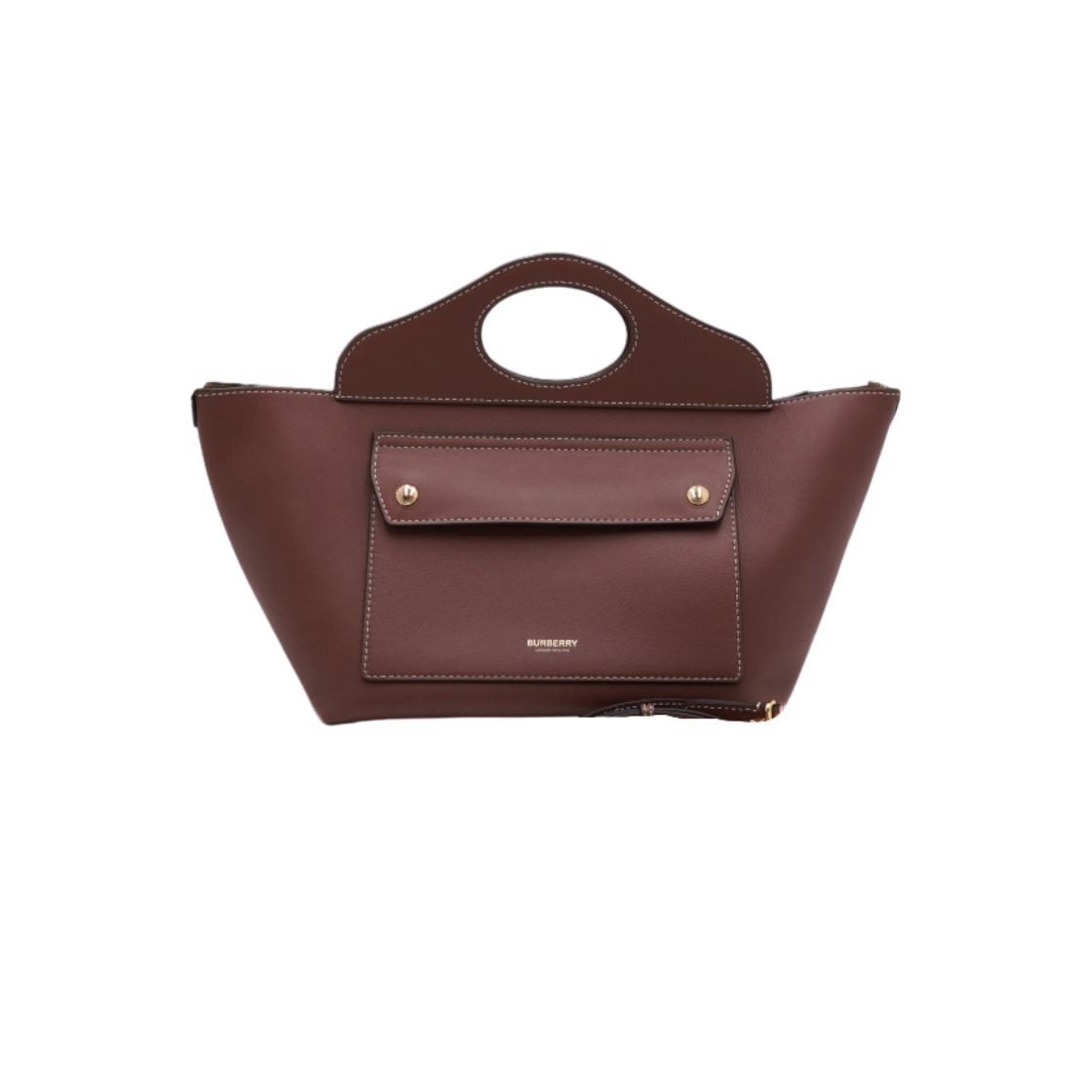 ITBE2R79B83H Burberry Brown Mini Soft Leather Pocket Tote & Shoulder Bag