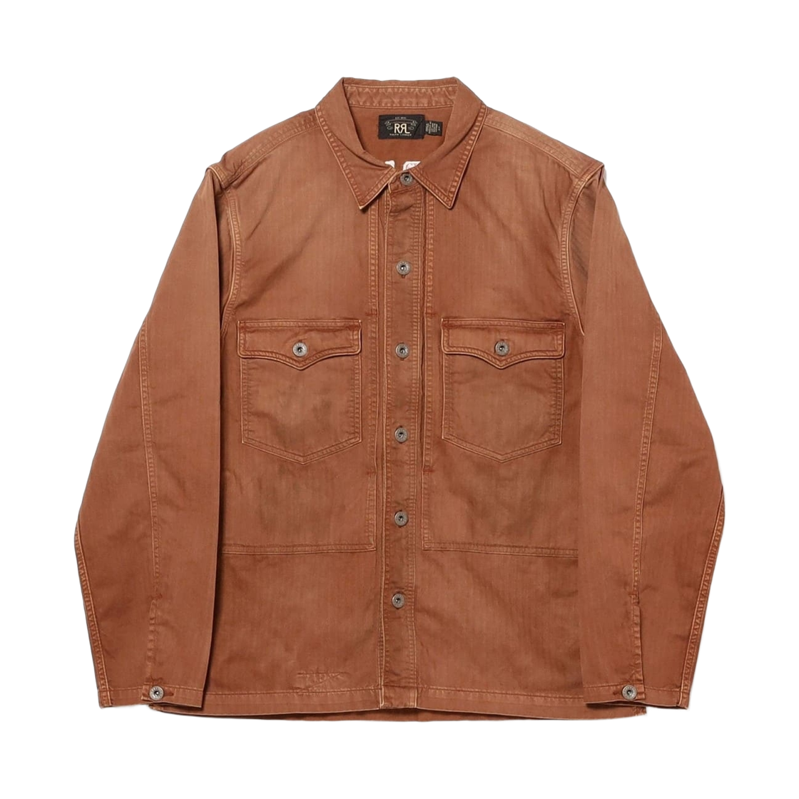 더블알엘 자수 헤링본 트윌 오버셔츠 레드(Double RL Embroidered Herringbone Twill Overshirt Red)