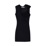 VOONT Twist Drape Slim Mini Dress (BLACK)