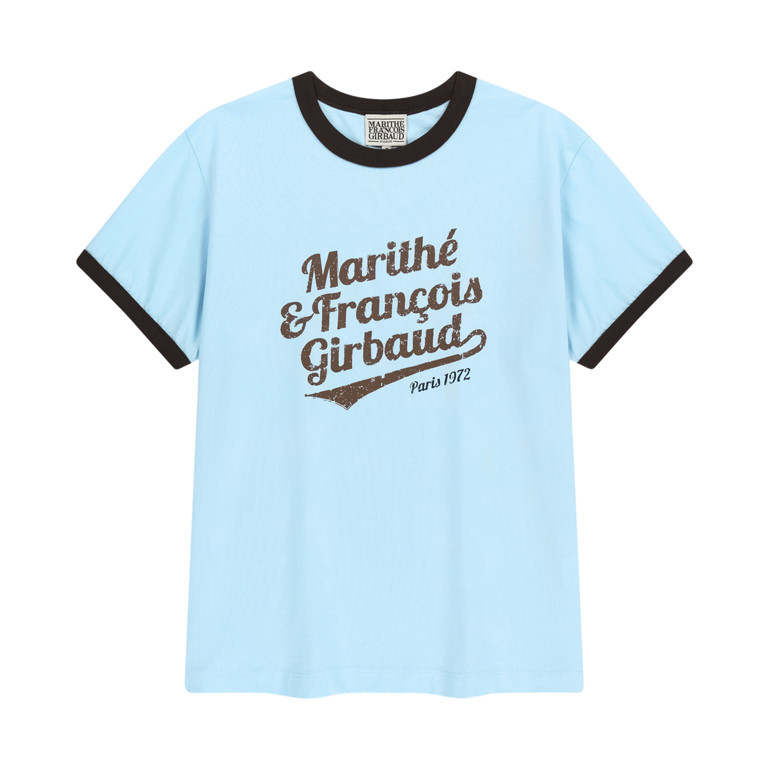 마리떼 프랑소와 저버 빈티지 로고 링거 티셔츠 스카이 블루(Marithe Francois Girbaud Vintage Logo Ringer T-Shirt Sky Blue) - 1
