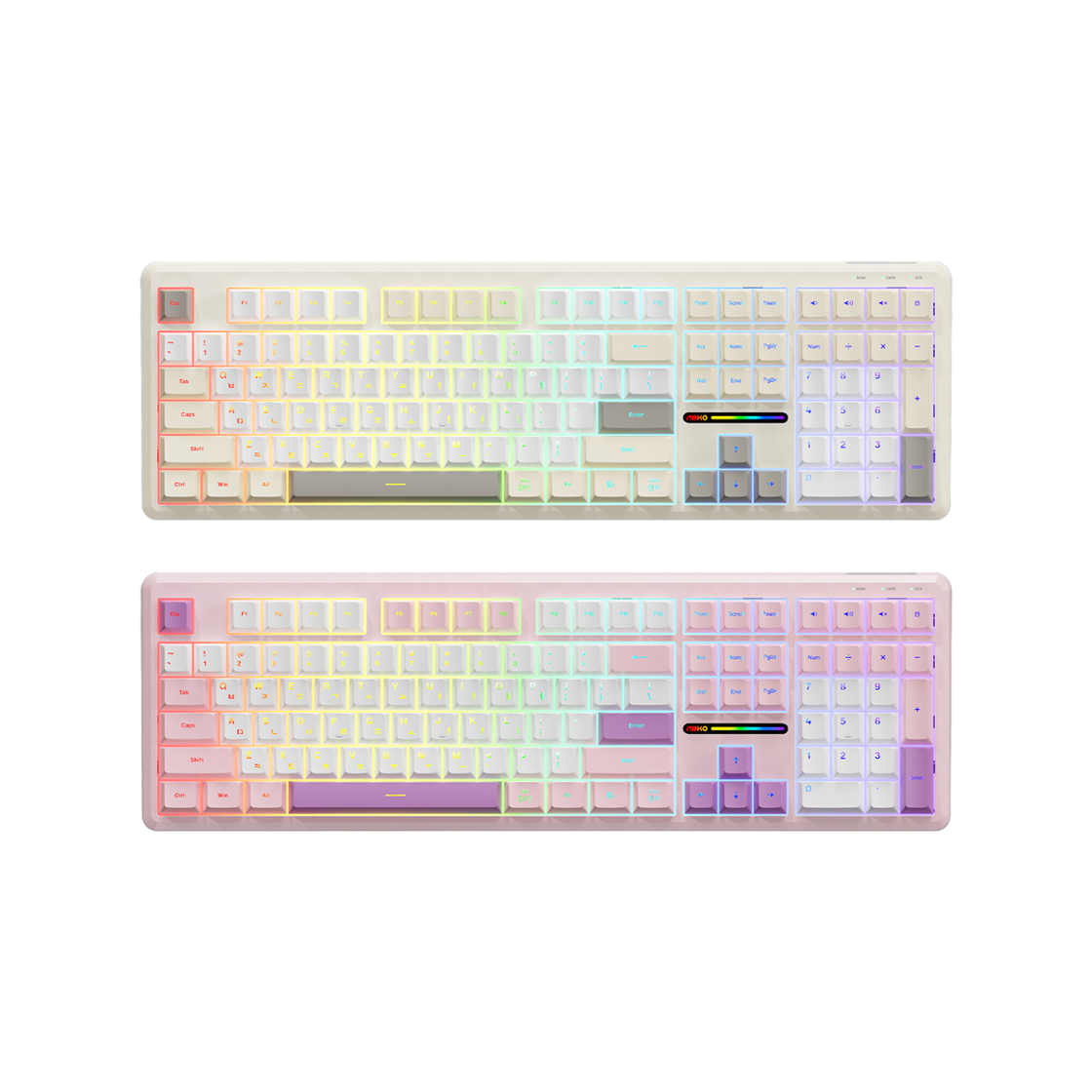 앱코 AMK108 저소음 RGB LED 이중사출 키캡 오피스 멤브레인 게이밍키보드(ABKO AMK108 Low Noise RGB LED Dual Injection Keycap Office Membrane Gaming Keyboard) - 2