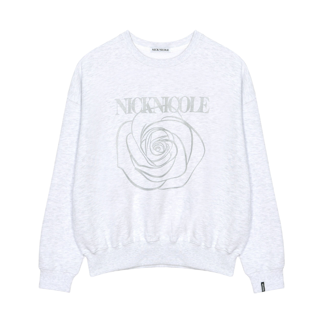 N_SS NICK&NICOLE Nicole Rose Printing Sweatshirt Melange Silver