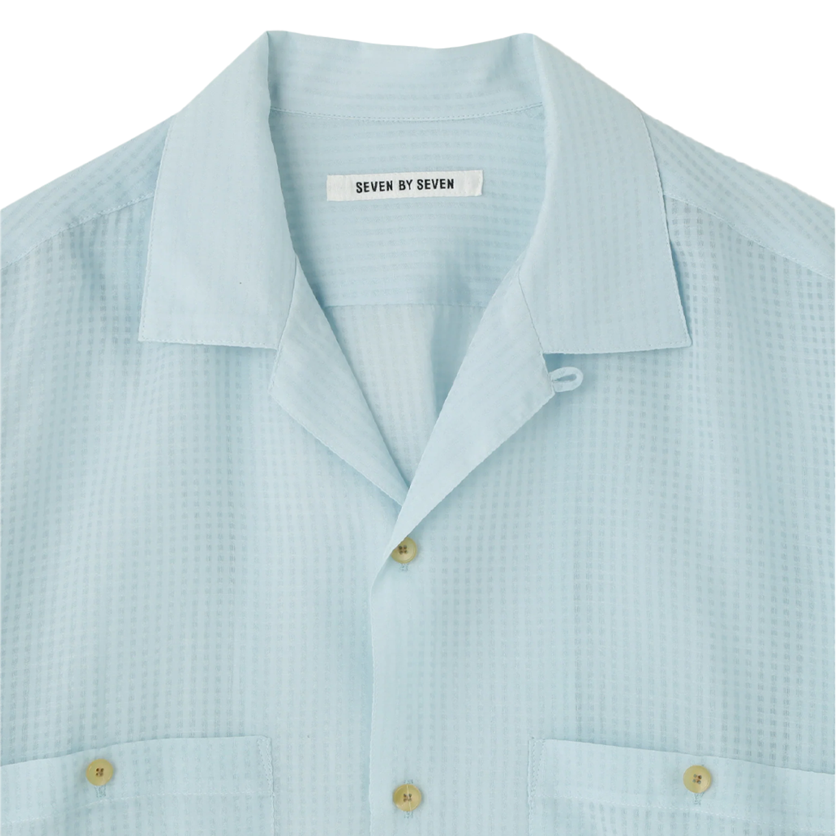 세븐 바이 세븐 시어 오픈 칼라 셔츠 블루 - 26FW(Seven By Seven Sheer Open Collar Shirts L/S Blue - 26FW) - 3