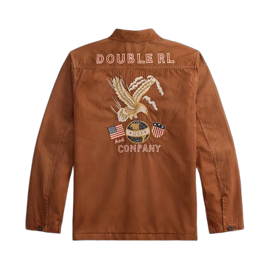 더블알엘 자수 헤링본 트윌 오버셔츠 레드(Double RL Embroidered Herringbone Twill Overshirt Red) - 2