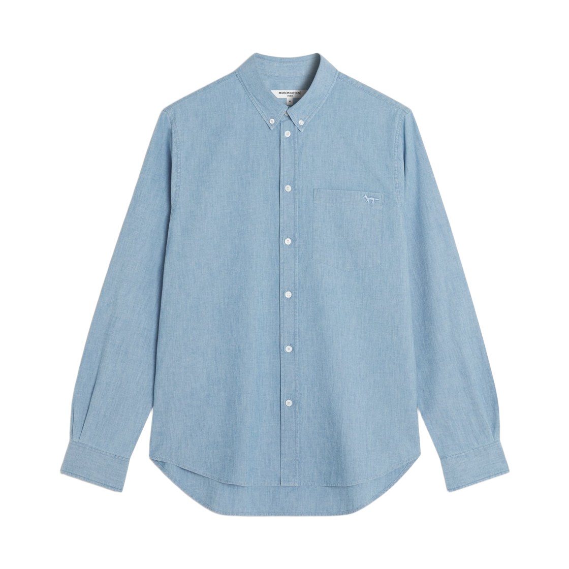 QM00412WC5006-0434 Maison Kitsune Profile Fox Regular Shirt Pure Blue