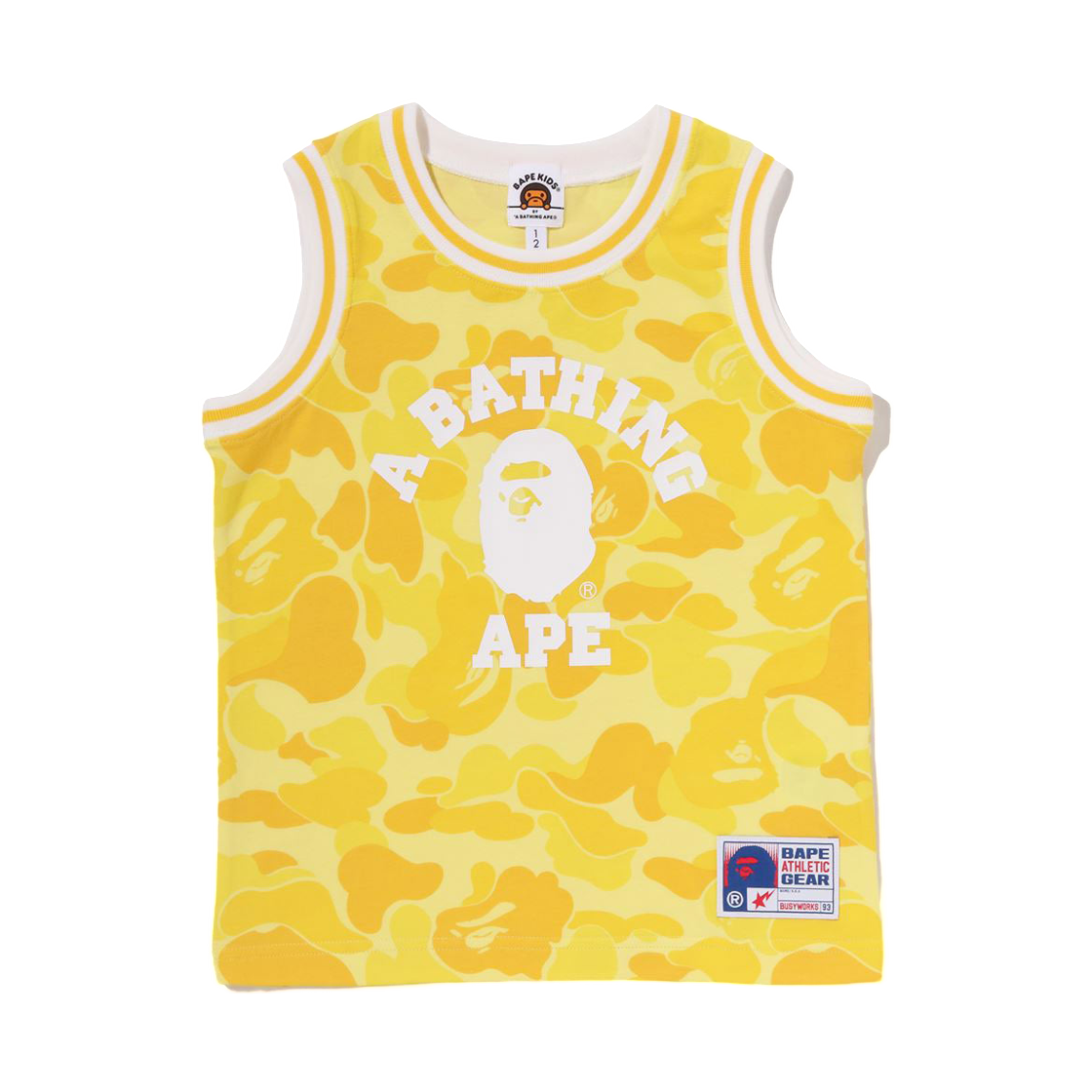(키즈) 베이프 ABC 카모 컬리지 탱크탑 옐로우((Kids) BAPE ABC Camo College Tank Top Yellow)
